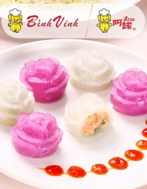 HÁ CẢO HOA HỒNG NHÂN TÔM HẢI SẢN BÌNH VINH 276G