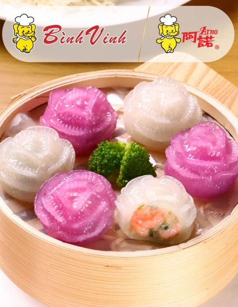 HÁ CẢO HOA HỒNG NHÂN TÔM HẢI SẢN BÌNH VINH 276G