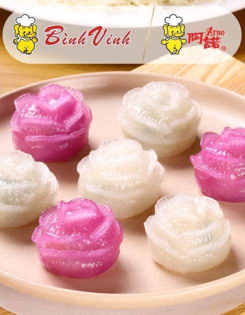 HÁ CẢO HOA HỒNG NHÂN TÔM HẢI SẢN BÌNH VINH 276G