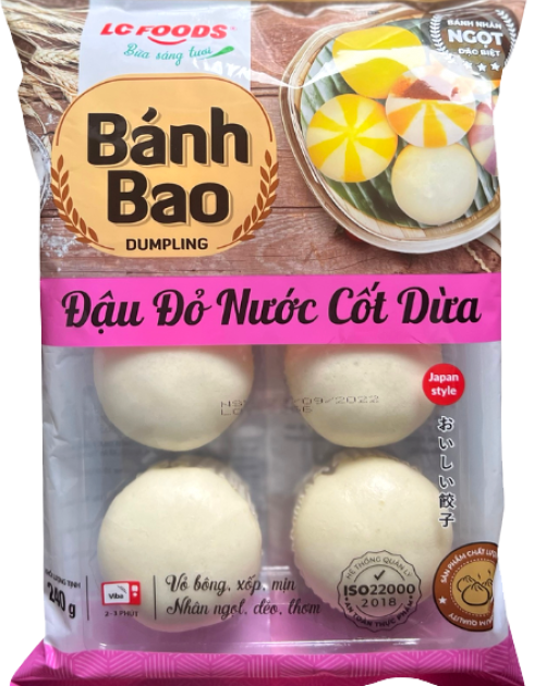 BÁNH BAO ĐẬU ĐỎ NƯỚC CỐT DỪA 240G - VF